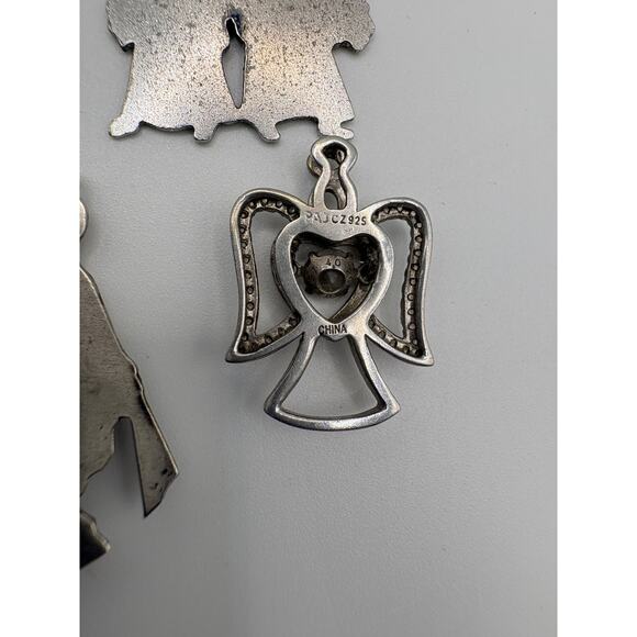 Sterling Silver Pendant Lot Angel Religious 11.6g - Picture 10 of 13